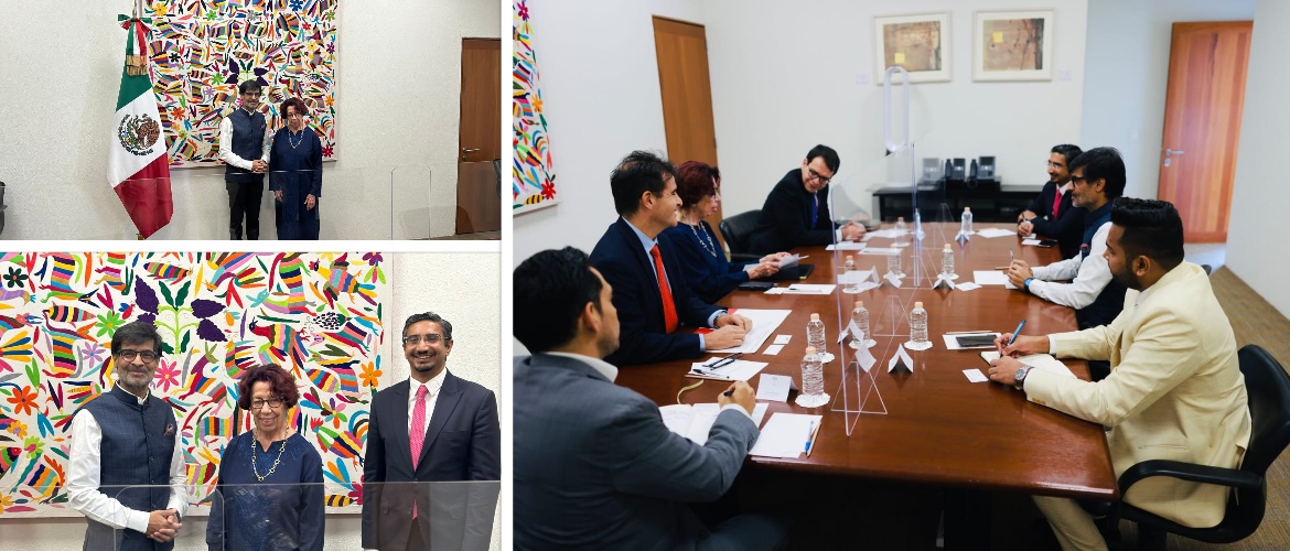  <div style="color: #fff; font-weight: 600; font-size: 1.5em;">
<p style="font-size: 13.8px;">Dr. Samir Saran and Mr. Dhruva Jaishankar from global think tank, Observer Research Foundation called on the Hon’ble Vice Minister of Foreign Affairs ,H.E. Ms. Carmen Moreno Toscano. 

There was a discussion we on the ways of strengthening current bilateral relations between India & Mexico with think tanks playing an important role.

<br /><span style="text-align: center;">21.11.2023</span></p>
</div>