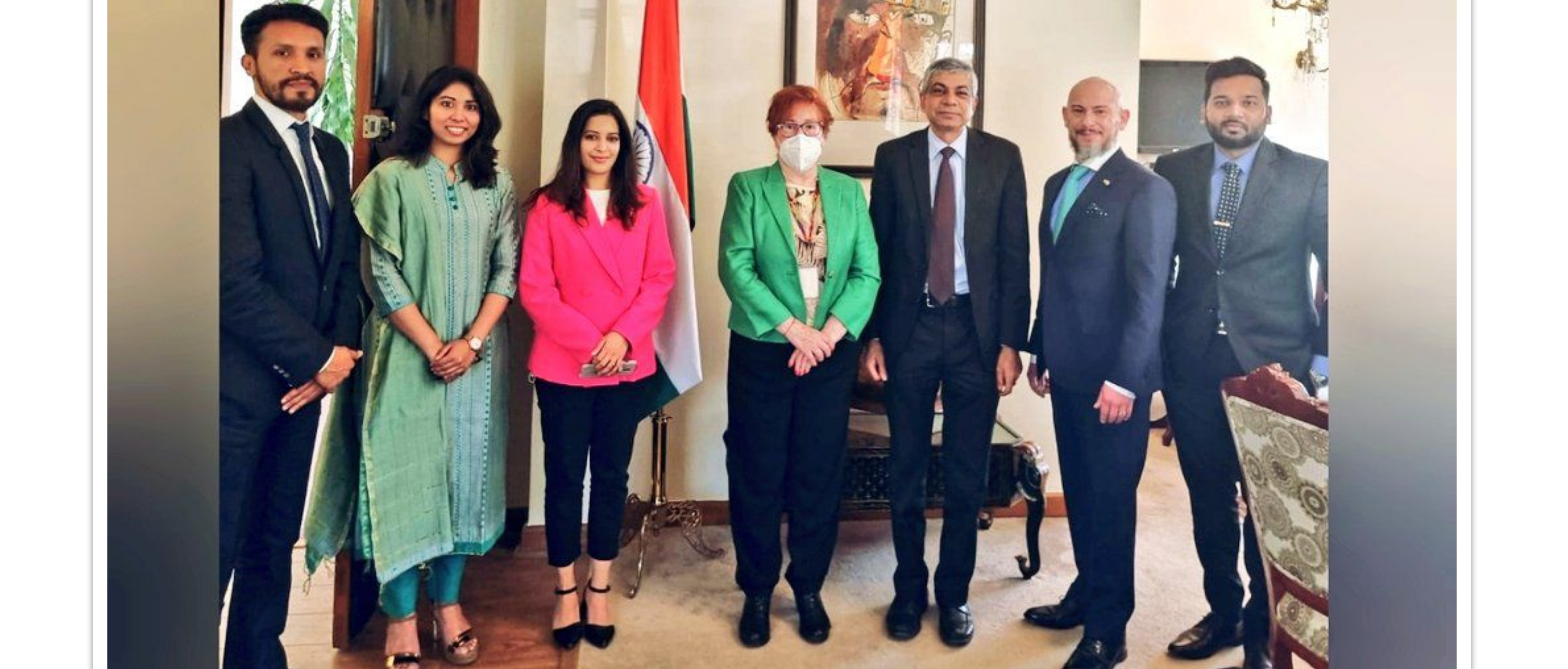  Embassy officers led by Ambassador Pankaj Sharma, met with the delegation from the Mexican Space Agency, led by Prof. Rosa Ramirez & comprising Mr. Julio Castillo & Mr.Jesús Romero. They discussed about further collaboration between ISRO and Mexican Space Agency (AEM)