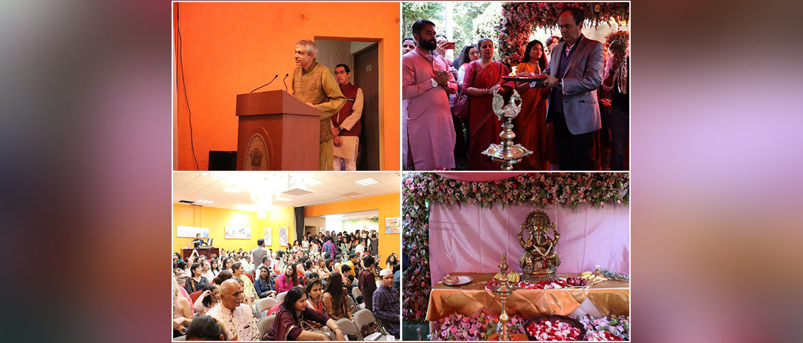  <div style="color: #fff; font-weight: 600; font-size: 1.5em;">
<p style="font-size: 13.8px;">
   Maharashtra & Ganesha festival!

Embassy officials led by Ambassador Pankaj Sharma along with Indian diaspora & friends from Mexico celebrated the rich diversity of the state of Maharashtra. They also observed the auspicious festival of Ganesha through an aarti & offering. 
The event saw enthusiastic participation by both Indian diaspora & Mexicans in the quiz & traditional attire competition.

Cultural program portrayed various facets of the state of Maharashtra including the popular Bollywood movie industry!

    <br /><span style="text-align: center;">23.09.2023</span></p>
</div>