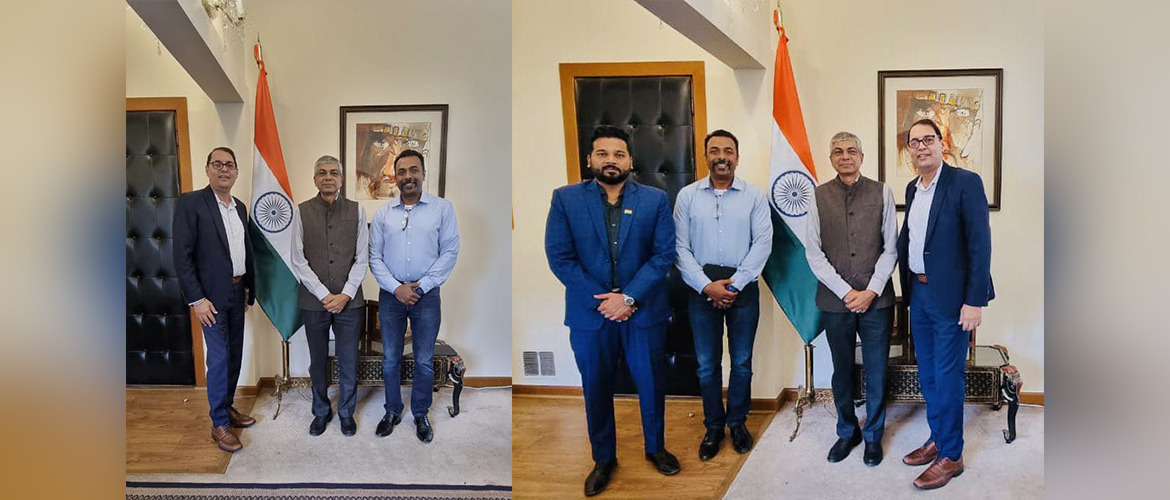 <div style="color: #fff; font-weight: 600; font-size: 1.5em;">
<p style="font-size: 13.8px;">
   Amb. Pankaj Sharma met with Mr. Malay Verma, founder of IT company, Grey matter solutions & President, co-founder Mr. Rajeshwar Mitra. 

We are glad to learn about their operations in the US & Mexico with plans to further expand to other cities. The embassy has assured them support  in their future endeavors.
    <br /><span style="text-align: center;">27.10.2023</span></p>
</div>