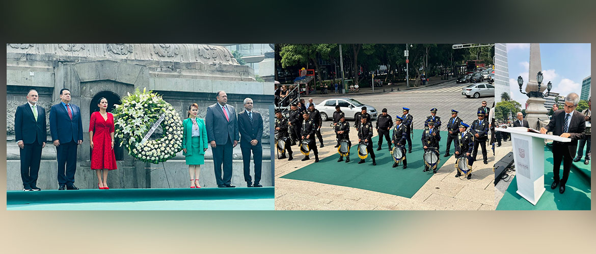  <div style="color: #fff; font-weight: 600; font-size: 1.5em;">
<p style="font-size: 13.8px;">
Amb. Pankaj Sharma participated in the ‘Guard of Honor’ ceremony organized on the occasion of the beginning of the month of Mexican Independence Day. 

The ceremony was headed by Hon’ble Mayor of Cuauhtemoc H.E. Ms. Sandra Cuevas. Amb. Pankaj Sharma extended his warm wishes to her & the people of Mexico on this important occasion.


    <br /><span style="text-align: center;">01.09.2023</span></p>
</div>