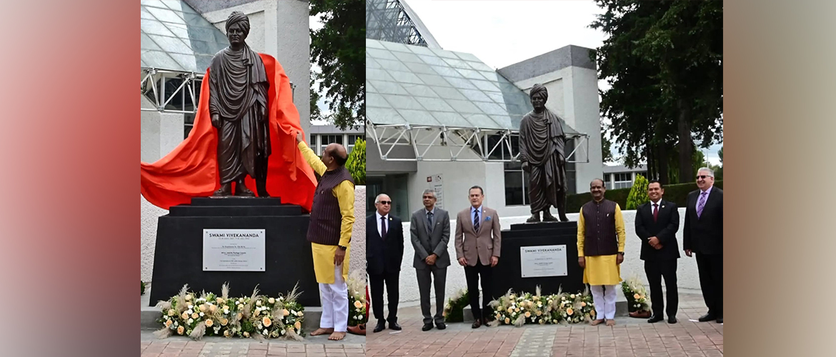  <div style="fcolor: #fff; font-weight: 600; font-size: 1.5em;">
<p style="font-size: 13.8px;">Hon'ble Speaker of Lok Sabha H.E Shri. Om Birla  unveiled a Statue of Swami Vivekananda at Autonomous University of State of Hidalgo in Mexico.

This is the first statue of Swami Vivekanand in entire Latin America.


<br /><span style="text-align: center;">02 September 2022</span></p>
</div>