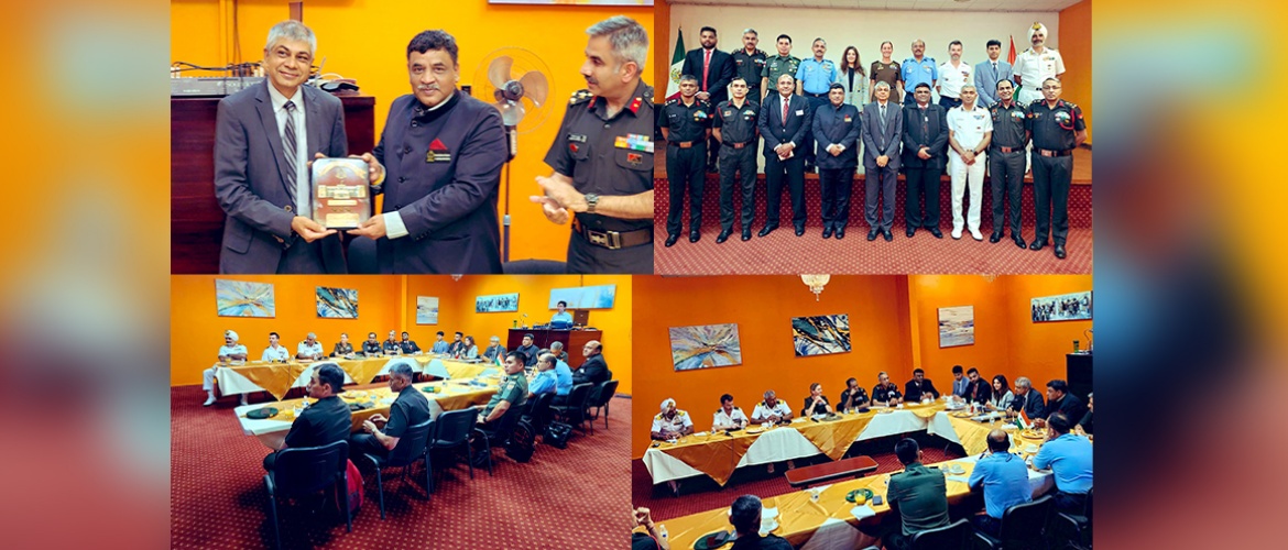  <div style="fcolor: #fff; font-weight: 600; font-size: 1.5em;">
<p style="font-size: 13.8px;">A National Defense College (NDC) delegation from India led by Ambassador Birender Singh Yadav visited the Embassy where they interacted with Ambassador Pankaj Sharma and other diplomats. 

The delegation is in Mexico for Foreign Studies Tour Programme starting from 29.05.2023.

<br /><span style="text-align: center;">29 May 2023</span></p>
</div>