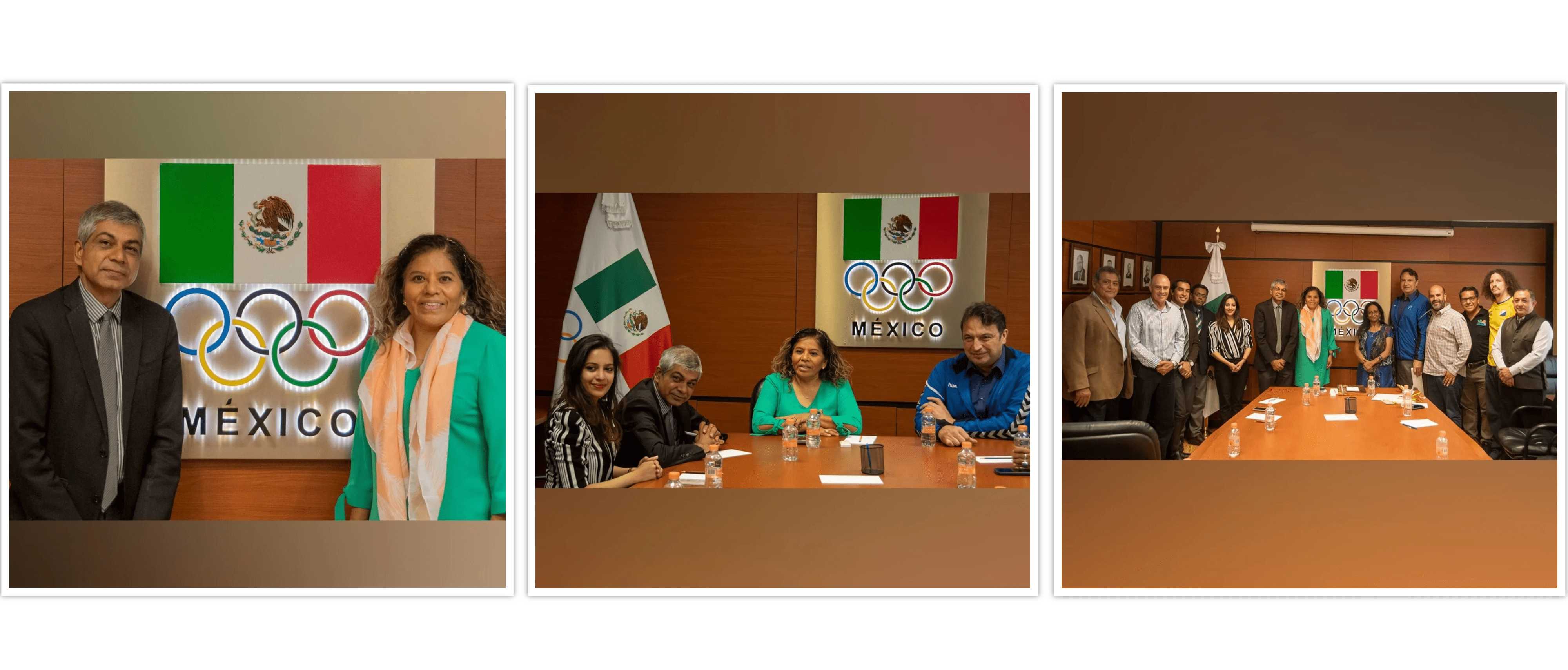  <div style="fcolor: #fff; font-weight: 600; font-size: 1.5em;">
<p style="font-size: 13.8px;">Ambassador Pankaj Sharma and Embassy officials visited the impressive Mexican Olympic Committee.

Honored to have been received by Mexican Olympic Committee's first female President & Hon'ble Deputy-Ms.Maria José Alcalá. Discussed fostering of greater engagement & cooperation in sports between India & Mexico.

<br /><span style="text-align: center;"> 26 May 2022</span></p>
</div>

