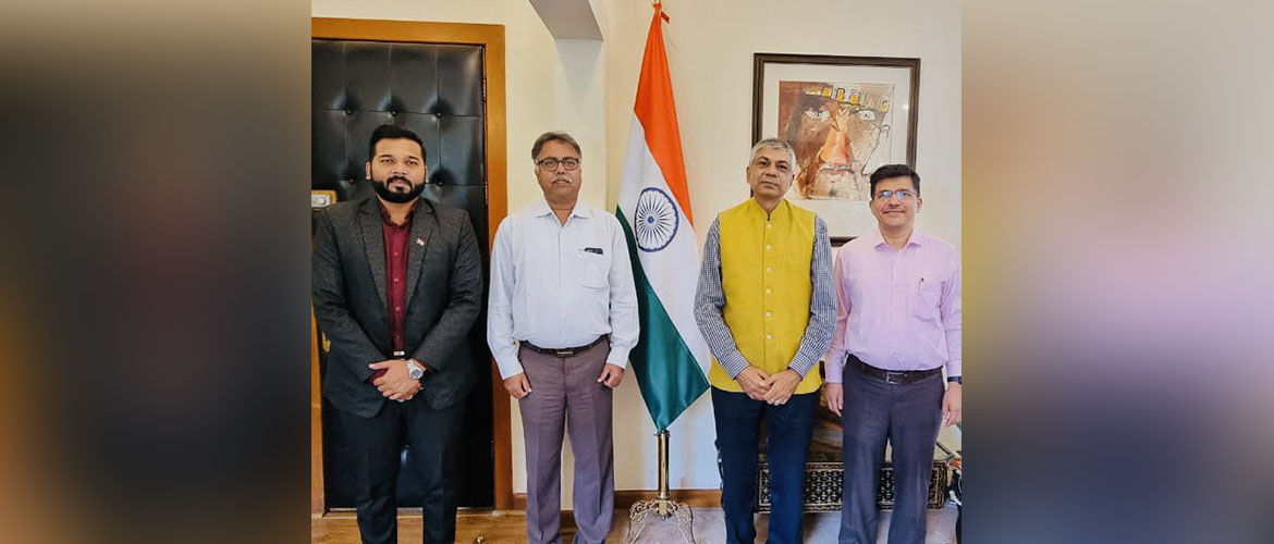  <div style="fcolor: #fff; font-weight: 600; font-size: 1.5em;">
<p style="font-size: 13.8px;">Amb. Pankaj Sharma met with two senior officials from multinational Indian company Essar , Mr. Ketan Shah, CFO & Mr. Joseph Koshy, COO.
 
 <br />
  
It was glad to learn about the company’s first business venture in the energy sector in Mexico. He wished them all the success in their endeavor!
 
 <br /><span style="text-align: center;">04 August 2023</span></p>
</div>