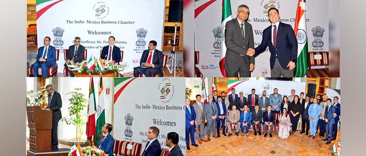  A welcome reception was hosted for Ambassador Pankaj Sharma by India-Mexico Business Chamber. Federal Deputy H.E Mr.Javier López present during the event extended his best wishes. Ambassador reiterated Embassy's support to the India Mexico Business Chamber. Event focussed on strengthening bilateral trade between India & Mexico