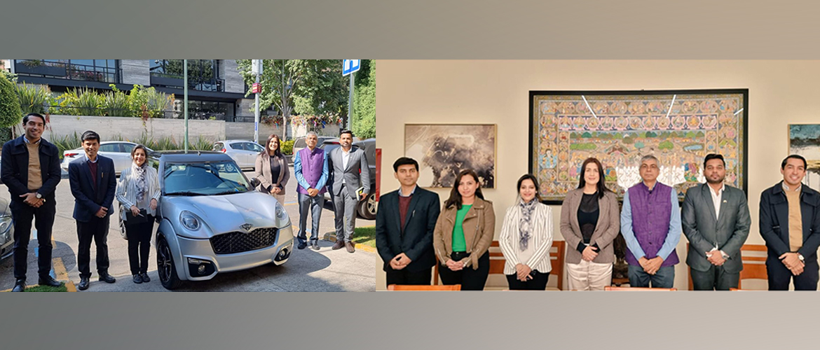  <div style="fcolor: #fff; font-weight: 600; font-size: 1.5em;">
<p style="font-size: 13.8px;">It was a pleasure to meet representatives of Zacua Mexico and learn abt their first fully electric vehicle made in Mexico and assembled by women. Discussed upon the potential for technology transfer and manufacturing it in India.Invited them to participate in UP Global Investors Summit in Feb'23.

<br /><span style="text-align: center;">19 December 2022</span></p>
</div>