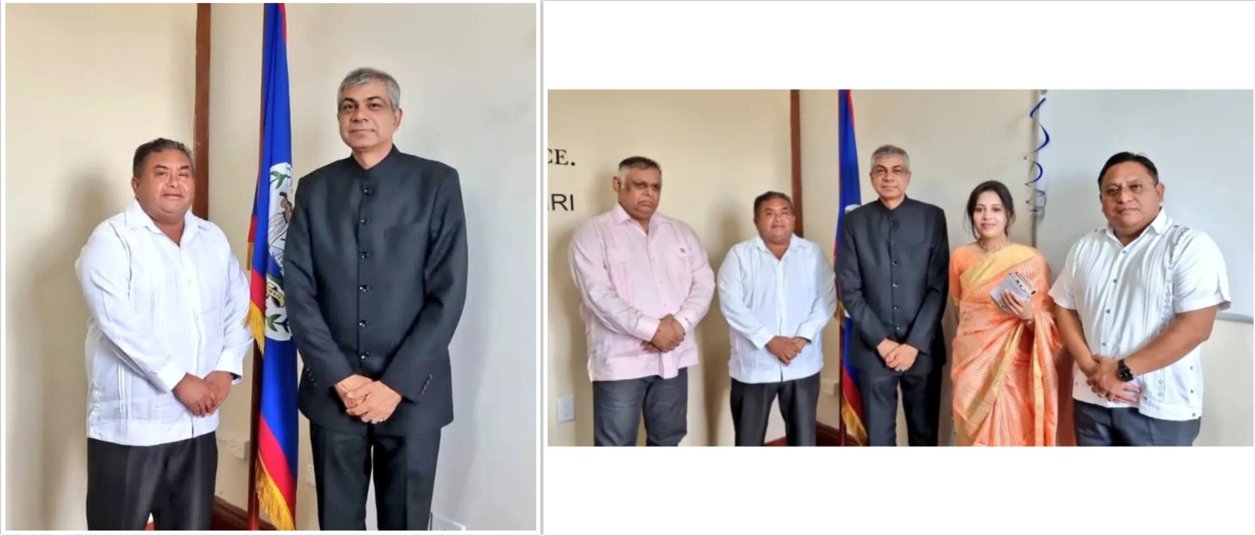  <div style="fcolor: #fff; font-weight: 600; font-size: 1.5em;">
<p style="font-size: 13.8px;">High Commissioner of India to Belize Dr. Pankaj Sharma met with the Hon'ble Minister of Labor, Local Government and Rural Development of Belize, H.E. Mr. Oscar Requena and  CEO Mr. Valentino Shaal. 
<br /><span style="text-align: center;">19 September 2022</span></p>
</div>