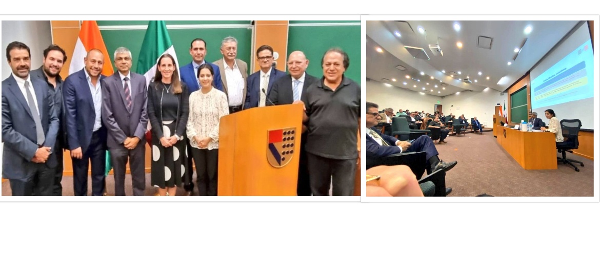  <div style="fcolor: #fff; font-weight: 600; font-size: 1.5em;">
<p style="font-size: 13.8px;">Ambassador Pankaj Sharma & Second Sectetary Ms. Vallari Gaikwad addressed  businesspersons & students at IPADE Business School  on the business opportunities between India & México.
The fruitful interactions also led to the possibility of mounting a business delegation to India.


<br /><span style="text-align: center;">05 September 2022</span></p>
</div>